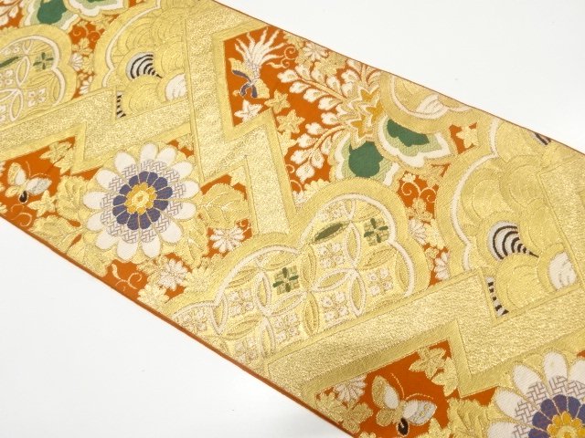 JAPANESE KIMONO / ANTIQUE MATSUBIRA-HISHI / PHOENIX / BUTTERFLY / PAUL